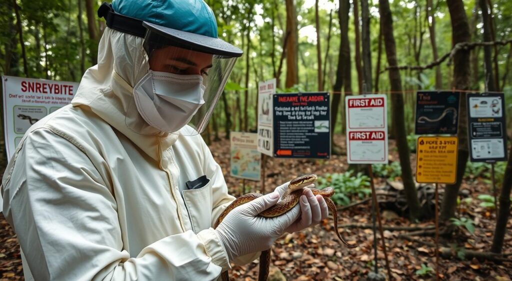 prevenção de acidentes com cobras